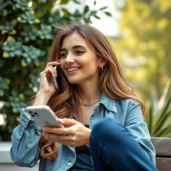 young woman chat on phone
