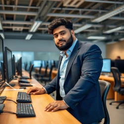 Priyankara Dilantha: working inside a big computer lab