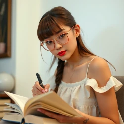 Jane Doe: writing on a book